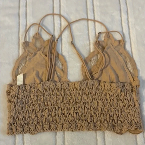 Free people intimately fp nude Adella bandeau bralette boho lace crop top XS - Picture 5 of 6